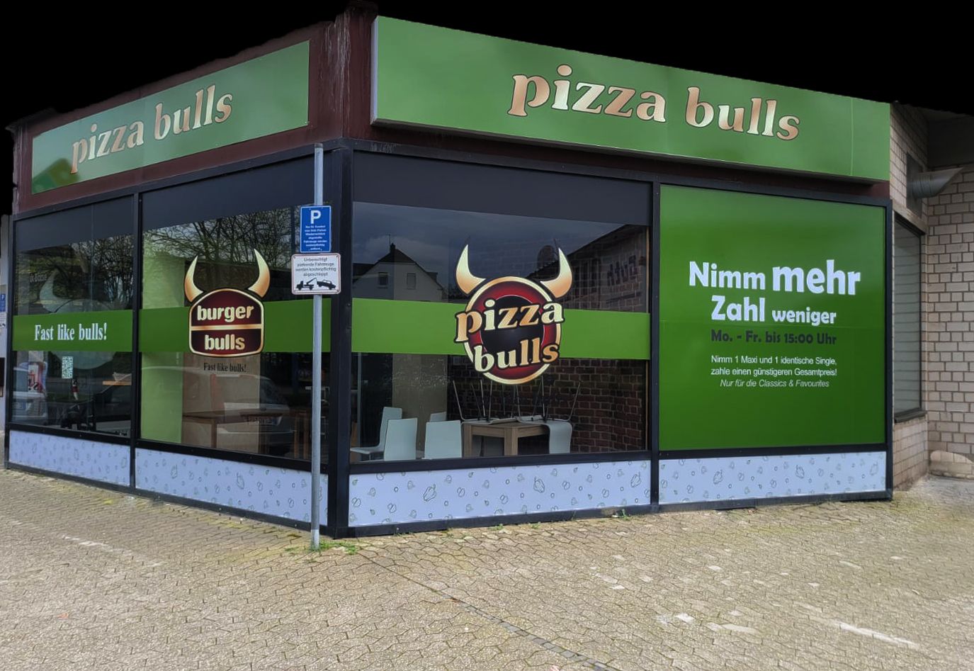 Burger Bulls und Burger Bulls Filiale – Ladenfront